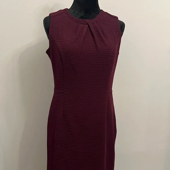Liz Claiborne Burgundy Sleeveless Dress - M - Picture 2 of 7